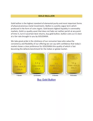 Buy Gold Bars | Bullion Coins | Gold Bullion | Buy Bullion