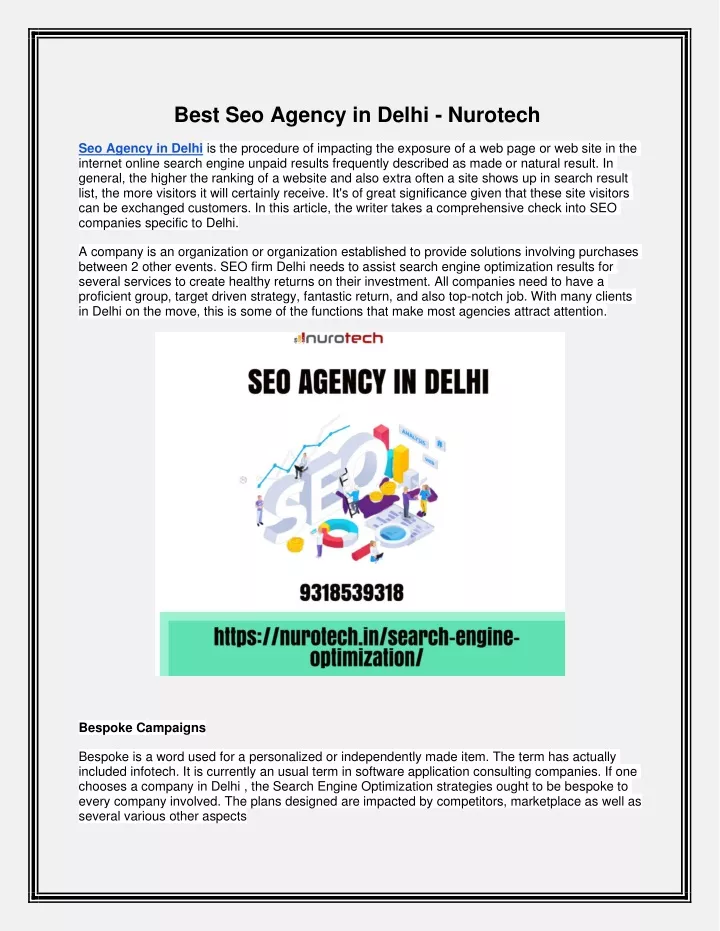 best seo agency in delhi nurotech