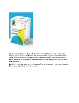 co formulations for the treatment of hiv human