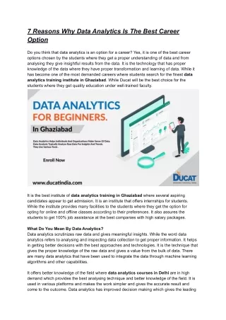 7 reasons why data analytics is the best career