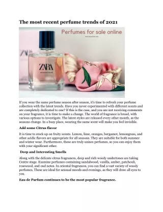 the most recent perfume trends of 2021