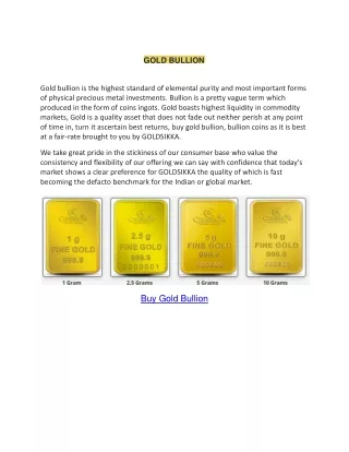 Buy Bullion | Buy Gold Bullion | Buy Gold Online