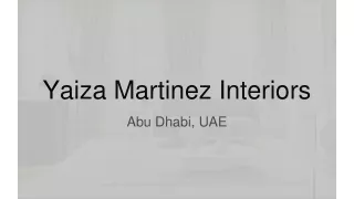 International Interior Designs| Yaiza Martinez| Abu Dhabi
