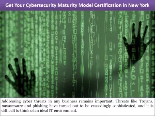 get your cybersecurity maturity model certification in new york