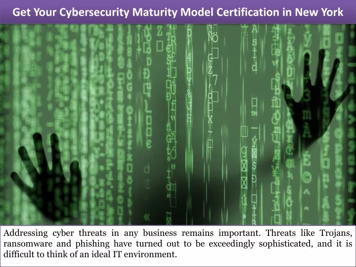 get your cybersecurity maturity model certification in new york