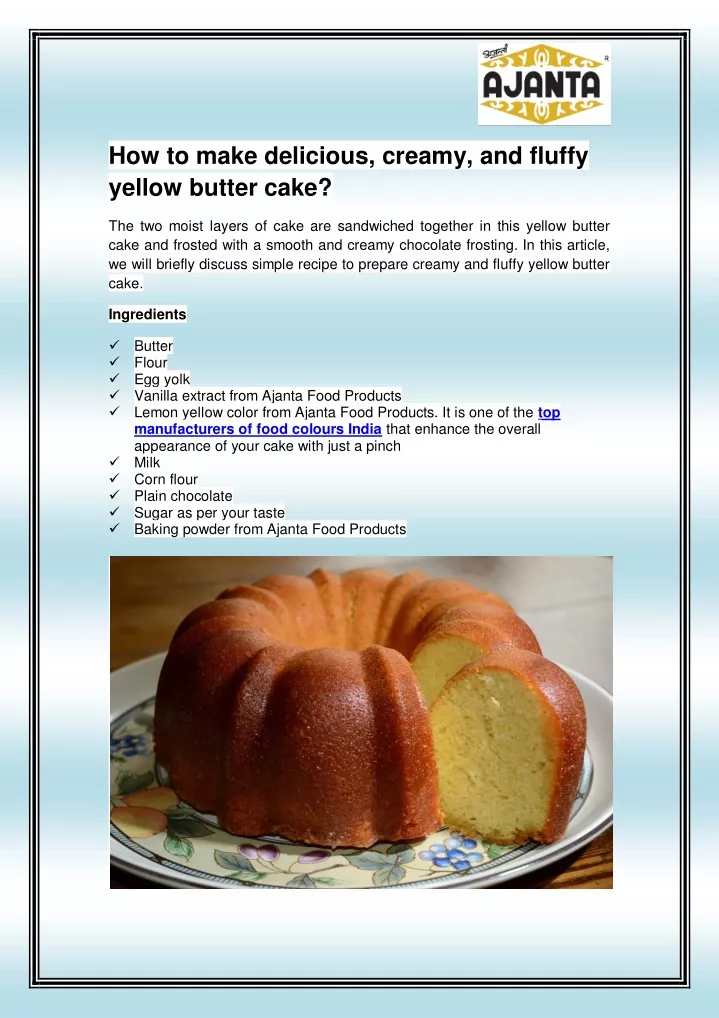 how to make delicious creamy and fluffy yellow