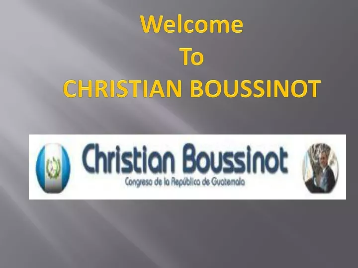 welcome to christian boussinot