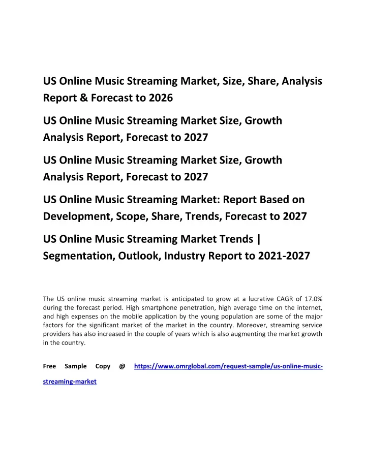 us online music streaming market size share