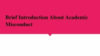 brief introduction about academic misconduct