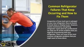 common refrigerator failures that keep occurring and how to fix them