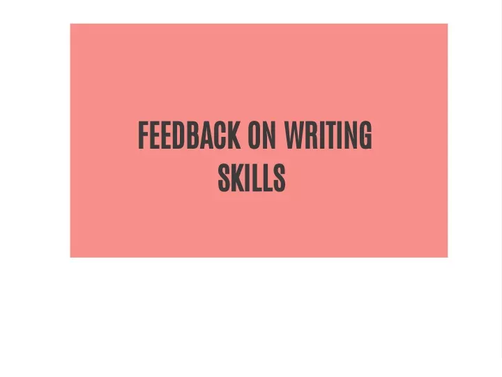 feedback on writing skills
