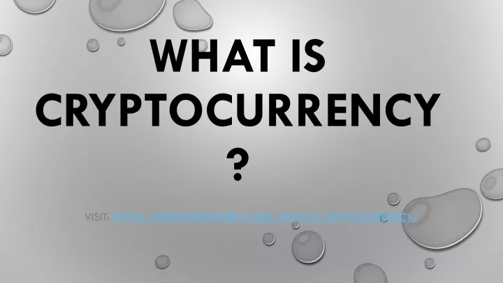 what is cryptocurrency