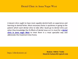 Dental Clinic in Anna Nagar West