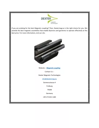 Best Magnetic Coupling  Dexter Magnetic Technologies