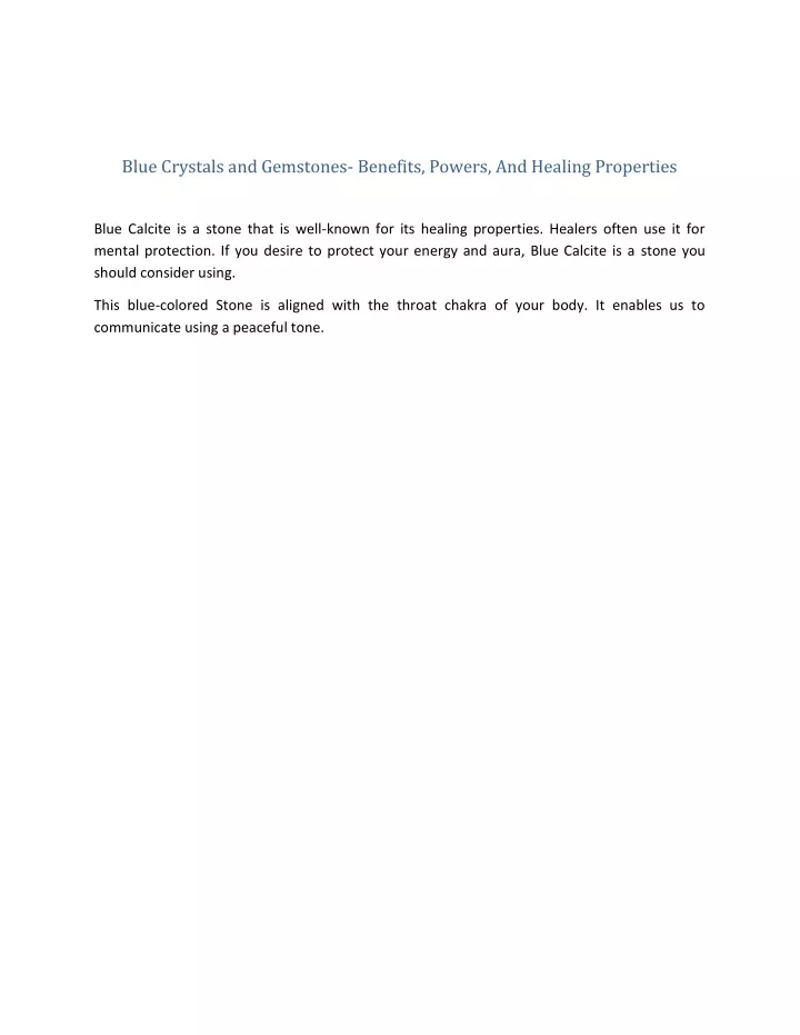 blue crystals and gemstones benefits powers