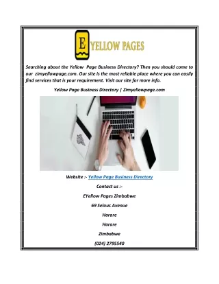 Yellow Page Business Directory  Zimyellowpage.com