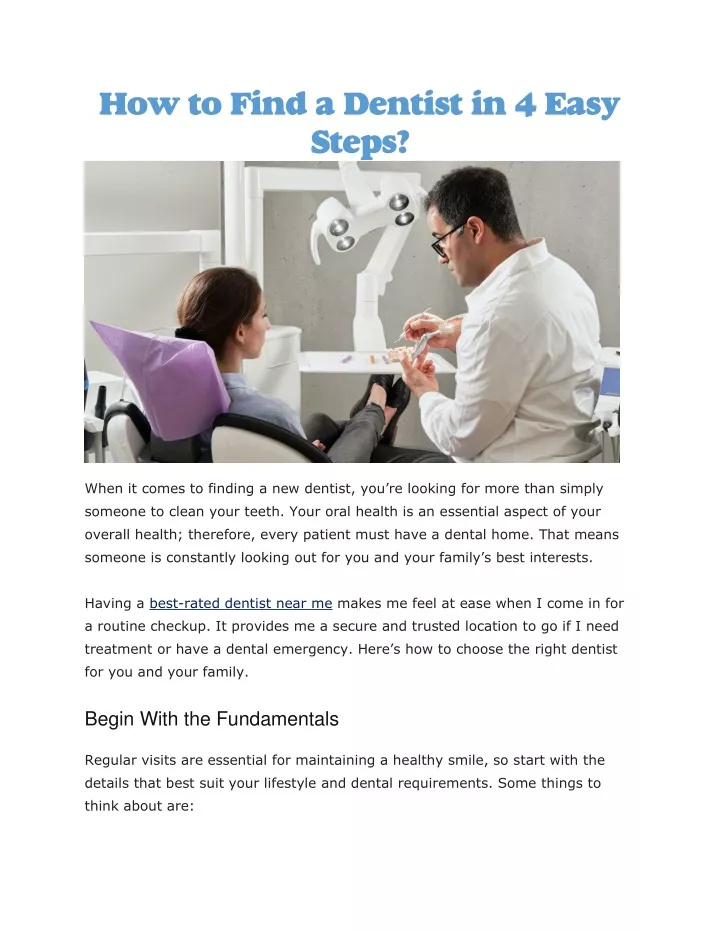 how to find a dentist in 4 easy steps