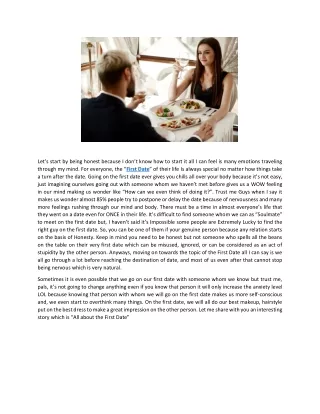 All about the First Date - Minglewise