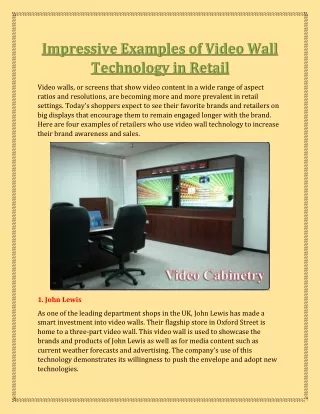 Impressive Examples of Video Wall Technology in Retail