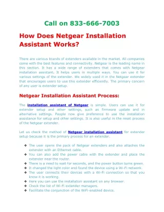 How Does Netgear Installation Assistant Works?