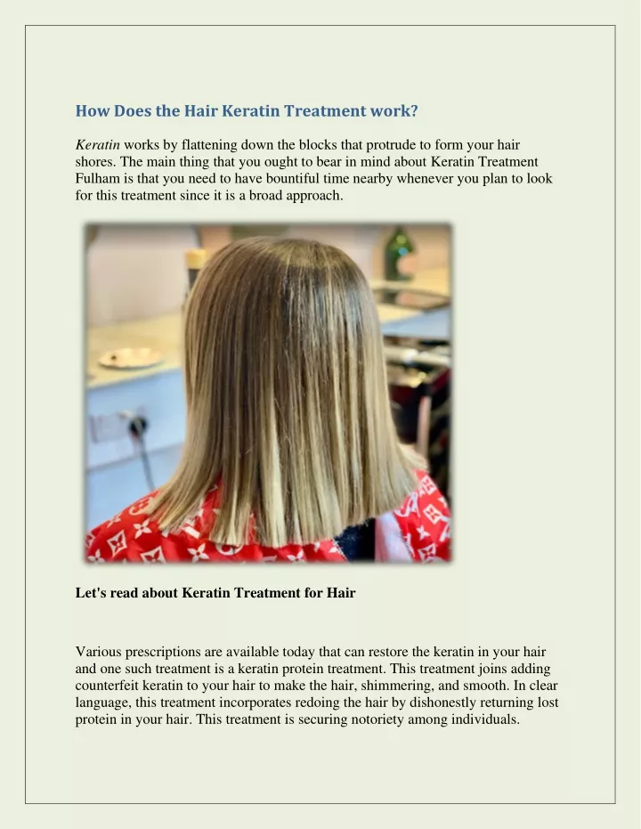 how does the hair keratin treatment work