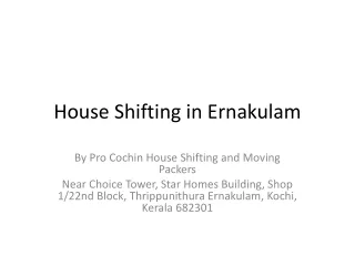 House Shifting in Ernakulam