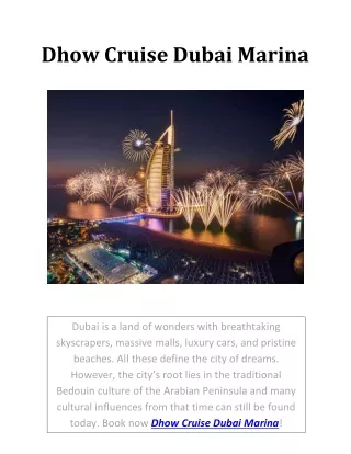 Dhow Cruise Dubai Marina