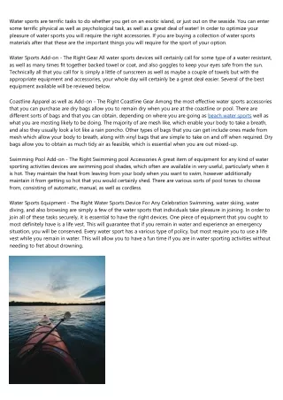 water sports are terrific tasks to do whether