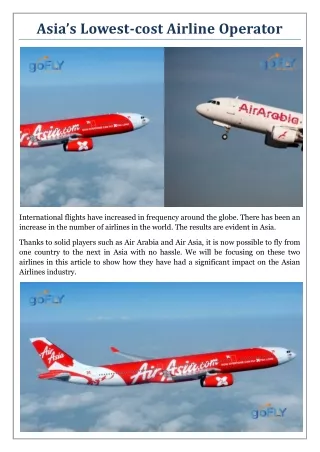 asia s lowest cost airline operator