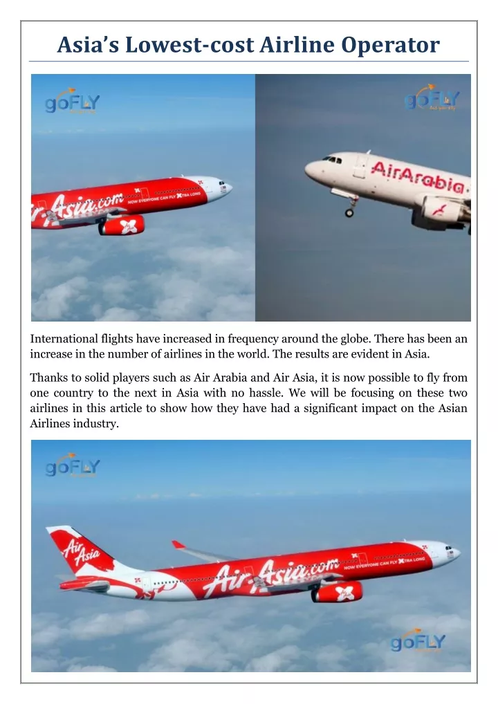 asia s lowest cost airline operator