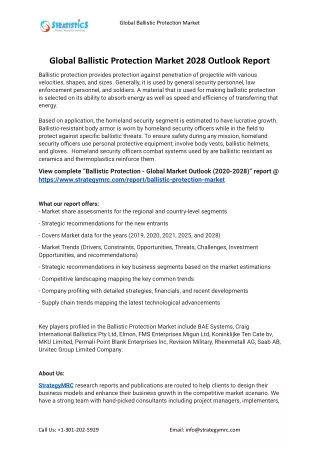 global ballistic protection market