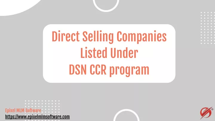 direct selling companies listed under