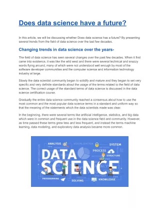 Does data science have a future?