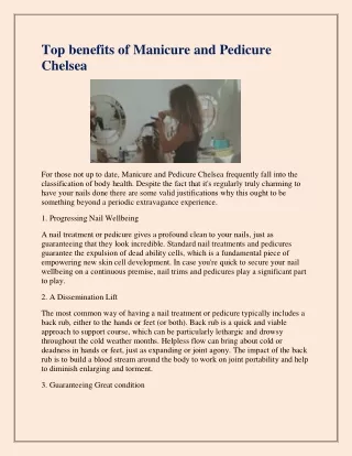 top benefits of manicure and pedicure chelsea