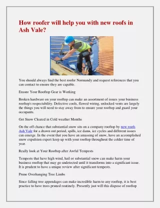 how roofer will help you with new roofs