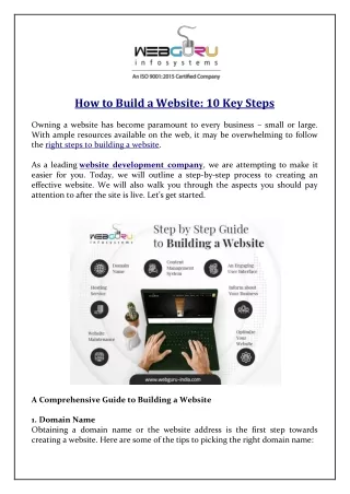 how to build a website 10 key steps
