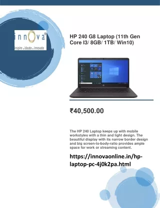 Buy HP 240 G8 Laptop at innovaonline store