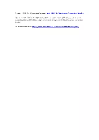 convert html to wordpress service best html