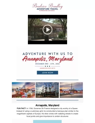 Adventure With Us To Annapoli's, Maryland