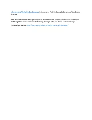ecommerce website design company ecommerce
