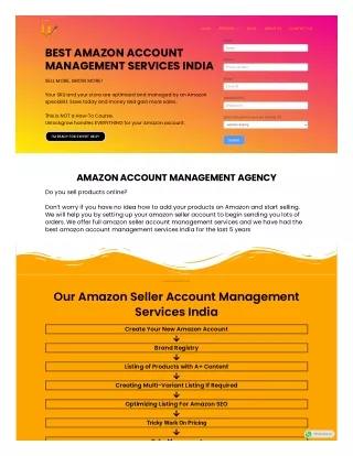 BEST AMAZON ACCOUNT MANAGEMENT SERVICES INDIA