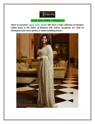 sequin saree online ethnicplus in