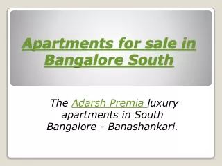 Apartments for Sale in Bangalore South | Luxury Apartments