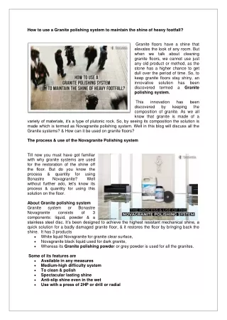 how to use a granite polishing system to maintain