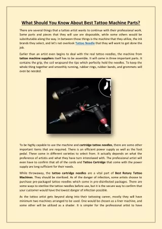 what should you know about best tattoo machine
