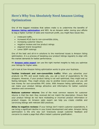here s why you absolutely need amazon listing