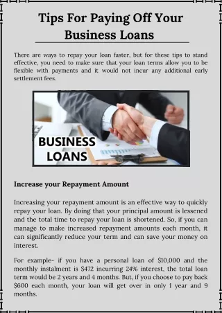 Tips For Paying Off Your business Loans