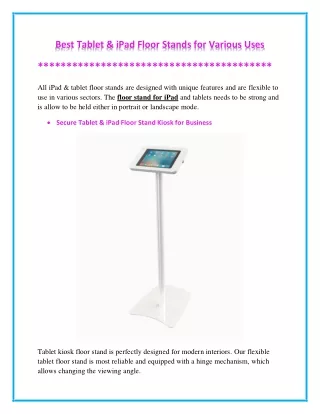 best tablet ipad floor stands for various uses