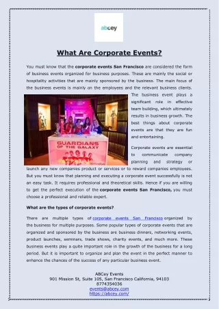 What Are Corporate Events