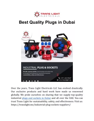 best quality plugs in dubai